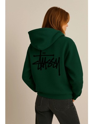 Bellanova 3 Iplik Kalın Kumaş Kapüşonlu Kanguru Cepli Arka Baskı Detaylı Oversize Rahat Günlük Hoodie