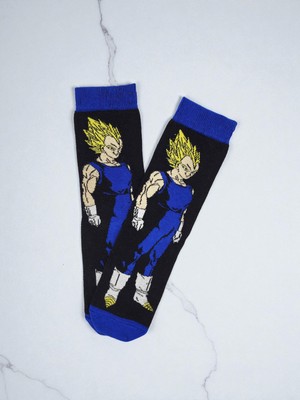 Mavi Anime Desenli Renkli Çorap