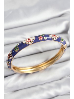 Ayder Timya Mineli Pirinç Mor Çiçek Motifli Gold Kadın Kelepçe - TJ-BB7620 TG/Tmya1395 223853