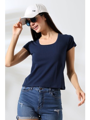 Modaplaza Kadın Kısa Kol Kare Yaka Body 21069