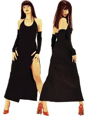 Tegan TP101199 Derin Yırtmaçlı Eldivenli Elbise