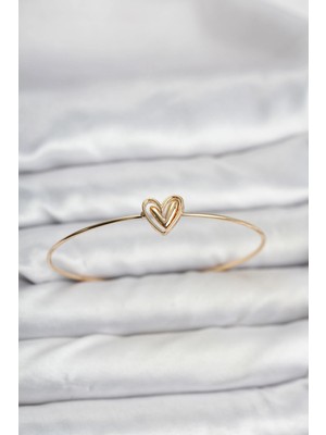 LaraTech Kalp Model Gold Renk Bileklik
