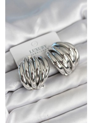 LaraTech Pirinç Gümüş Renk Vintage Kadın Küpe