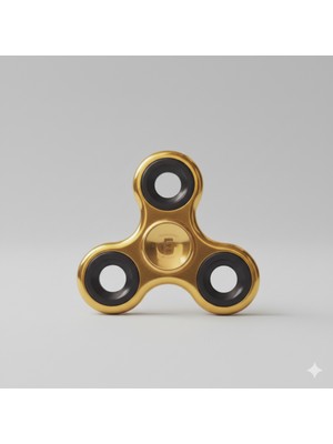 C&On Design Metal Stres Çarkı Fidget Spinner Uzun Süre Dönme Özelliği Sarı Rengi ile Dayanıklı