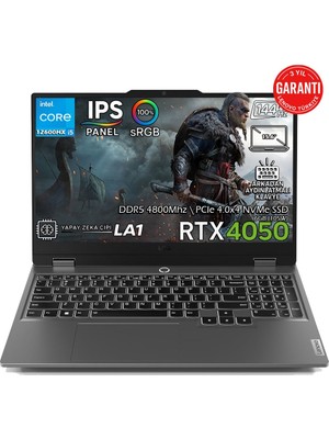 Lenovo Loq 15IAX9 Intel Core I5-12600HX 40GB 1tb SSD Geforce Rtx 4050 6gb (105W) 15.6" Fhd IPS Panel 144Hz Freedos Taşınabilir Bilgisayar 83GS00V1TR