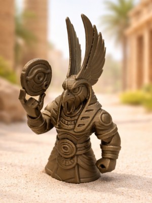 Mısır Tanrısı Horus Stilinde Heykel - 3D Baskı Dekoratif Figür (Pla)
