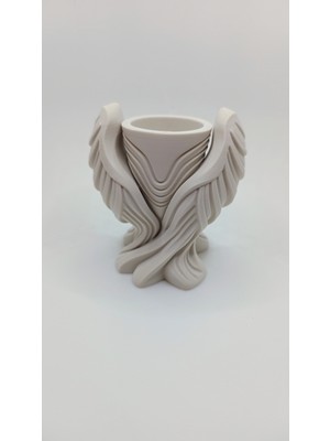 Kanatlı (Melek/kartal) Modern Dekoratif Saksı / Mumluk (3d Baskı)