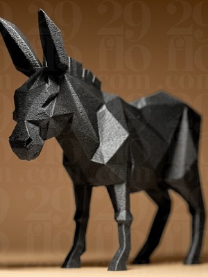 Geometrik Eşek Figürü Heykeli - Modern Masa Dekoru 3D Baskı