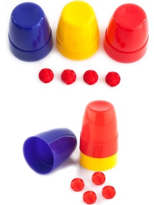 No8 Home Renkli Kupalar ve Toplar Sihirbazlık Seti - Başlangıç Seviyesi Sihir Malzemesi