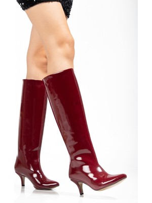 Arda Bayan ÇIZMESYT-2025 Bordo Rugan Günlük Kadın Çizme