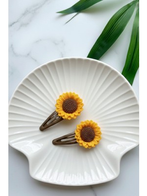 Lynare 2'li Ayçiçeği Model Çıtçıt Toka Saç Tokası