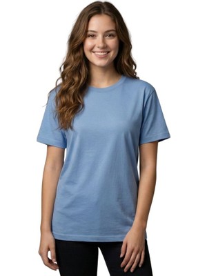 Oversıze Kalıp Enfield&co Kadın T-Shirt Basıc Bebe Mavi