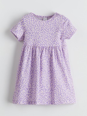 Lc Waikiki Yeni Sezon Bisiklet Yaka Çiçekli Kız Çocuk Elbise