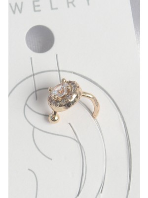 Ayder Timya Pirinç Gold Renk Zirkon Taşlı Kadın Kıkırdak Küpe - TJ-BKP10573 TG/Tmya1395 221496