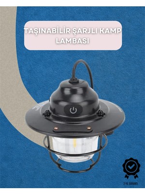 Hsc Bilişim Dış Mekan Için Şık LED Fener – 4400MAH Pil, Ipx4 Su Geçirmez, Asılabilir