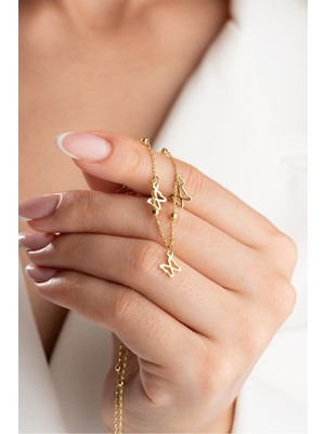 Çekirdek Jewelry 925 Ayar Gümüş Altın Kaplama Şans Kolyeler