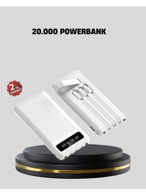Mulvxkrg KRG02 20.000 Mah 4 Çıkışlı LED Göstergeli Hızlı Şarj Powerbank (Mulvix)