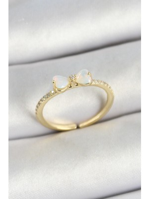 Ayder Timya Pirinç Fiyonk Figürlü Zirkon Taşlı Gold Renk Ayarlanabilir Kadın Yüzük - TJ-BYK3764 TG/Tmya1395 221974