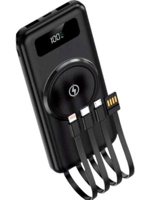 Mulvxkrg KRG02 Kablosuz Çoklu Şarj Girişli 10.000 Mah Kablolu Powerbank Taşınabilir (Mulvix)