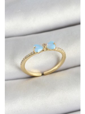 Ayder Timya Pirinç Fiyonk Figürlü Zirkon Taşlı Gold Renk Ayarlanabilir Kadın Yüzük - TJ-BYK3760 TG/Tmya1395 221970