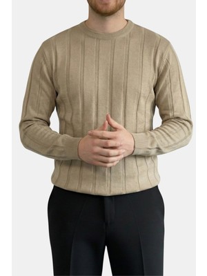 Havanna Premium Fitilli Bisiklet Yaka Triko Kazak - Kahverengi