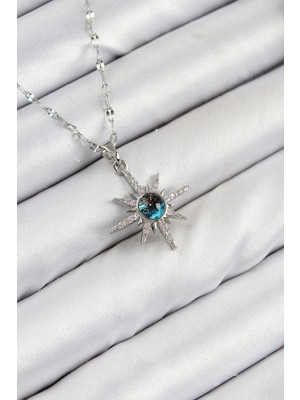 Ayder Timya 316L Çelik Zirkon Taşlı Kutup Yıldızı Model Gümüş Renk Kadın Kolye - TJ-BKO10443 TG/Tmya1395 224401