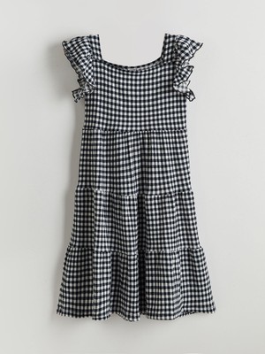 Lc Waikiki Yeni Sezon Kare Yaka Ekose Kız Çocuk Elbise