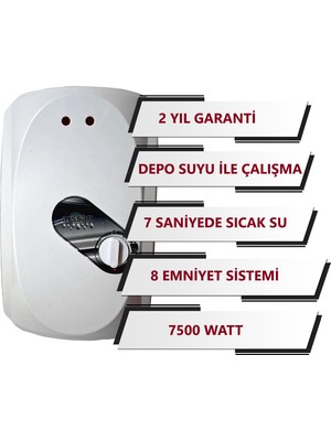 Ars Sedef 7500W Ani Su Isıtıcı Elektrikli Şofben
