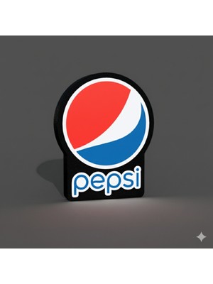 TriVox3D Pepsi Logolu LED Işık Kutusu (Ev ve Ofis Için Uygundur Prize Takılarak Çalışır)