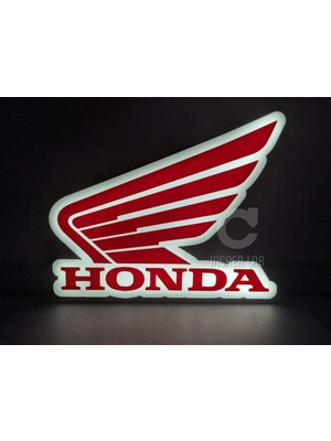 TriVox3D Honda Motosiklet Logolu LED Işık Kutusu (Ev ve Ofis Için Uygundur Prize Takılarak Çalışır)