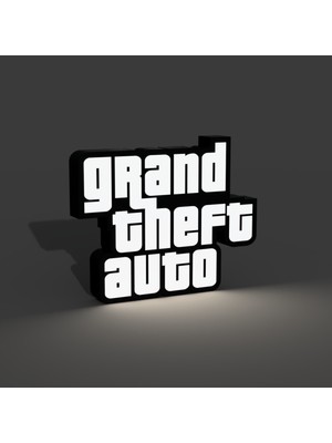 TriVox3D Gta Logolu LED Işık Kutusu (Ev ve Ofis Için Uygundur Prize Takılarak Çalışır)