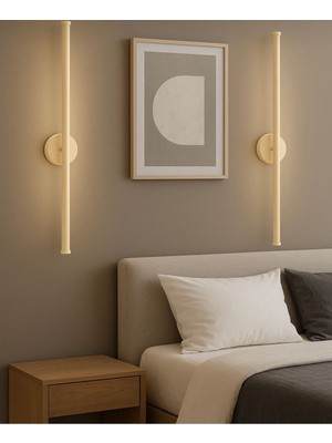 Netzy Sahara Glow Sahra Işıltısı 70CM Modern Kablosuz Pilli LED Aplik Montajsız Duvar Lambası Pil Dahil