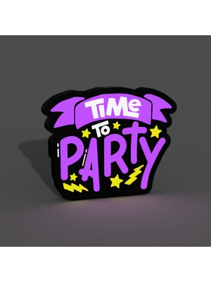 TriVox3D Tıme To Party Logolu LED Işık Kutusu (Ev ve Ofis Için Uygundur Prize Takılarak Çalışır)