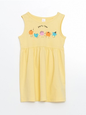 Lc Waikiki Yeni Sezon Bisiklet Yaka Çiçekli Kız Çocuk Elbise