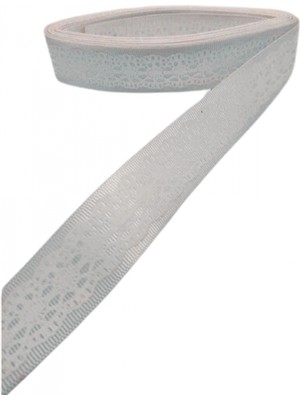 MiraLive Tafta Dantel Görünümlü Kurdele Gri 25 mm 2 Metre