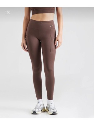 Nike Go Firm-Support Mid-Rise Full-Length Training Yüksek Bel Toparlayıcı Kahverengi Kadın Tayt DQ5668-237