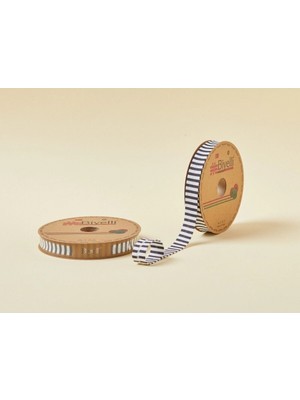 MiraLive Biye Kalın Çizgili Katlı F11 Siyah 2 cm 25 Metre %65 Koton %35 Polyester