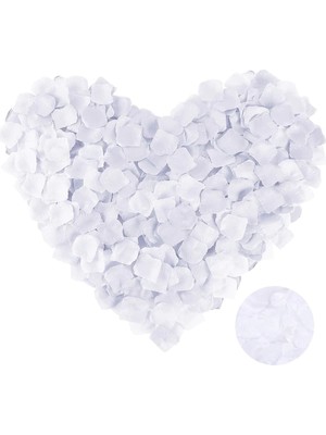 SHC4200 Bfs Beyaz Renk Gül Yaprağı Şekilli Konfeti 10 Paket 1000 Adet