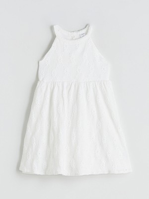 Lc Waikiki Yeni Sezon Halter Yaka Nakışlı Kız Çocuk Elbise