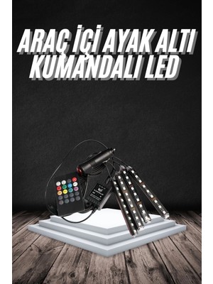 Costurera Rgb Işıklı Araç Içi Aydınlatma Kumandalı 12'li LED Işık Renk Değiştirebilen