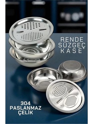 SHC4200 Bfs Çelik Rende Kase Süzgeç Seti - Multifix 3 In 1 Paslanmaz Çelik
