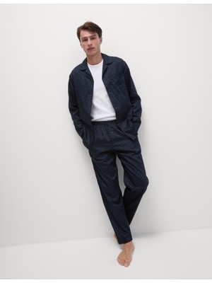 Marks & Spencer Saf Pamuklu Desenli Pijama Takımı