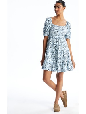 Lc Waikiki Yeni Sezon Kayık Yaka Çiçekli Kadın Elbise