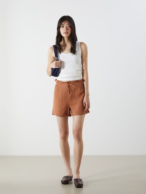 Lc Waikiki Yeni Sezon Beli Lastikli Keten Görünümlü Kadın Şort