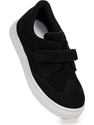 Kiko Kids Richie Cırtlı Casual Ayakkabı Siyah Erkek Çocuk Kauçuk Taban Düz Topuk