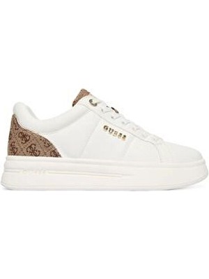 Guess Bayan Deri Sneaker Ayakkabı Welli Logolu Kauçuk Tabanlı Günlük Kullanım İçin Bağcıklı