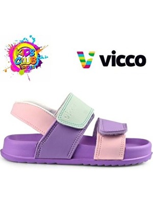 Vicco Lila Krixi Hafif Sandalet Kız Çocuk İçin Suni Deri Ortopedik Taban Günlük Kullanım