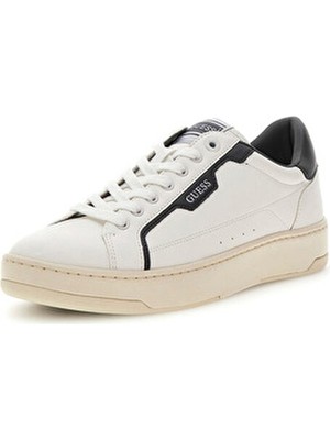 Guess Siyah - Ekru Erkek Sneaker Vinci Kauçuk Tabanlı Kısa Topuklu Modern Tasarım