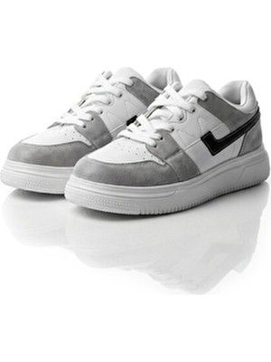 Lost Kadın Gri Süet Boy Uzatan Ayakkabı Düz Taban ile Günlük Kullanım İçin Rahat