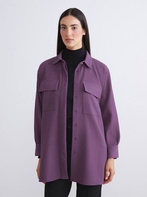 Lc Waikiki Yeni Sezon Oversize Kadife Kadın Gömlek Tunik